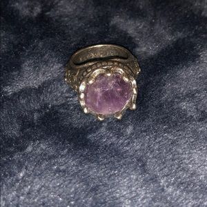 Silver and Purple Lucky Brand Ring